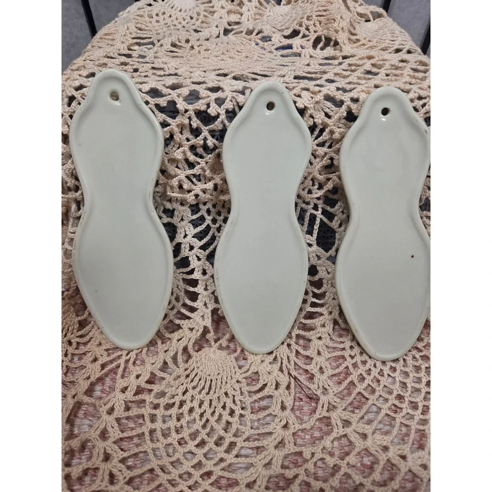 Vintage Floral Ceramic Shoe Wall Pockets Set of 3 Porcelain Slipper Vases Pink